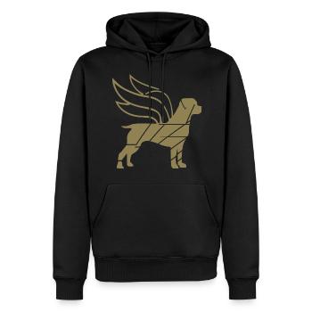 Rottweiler Angel with Wings Silhouette - Men’s Premium Organic Hoodie - black - Front - Nico (187cm)