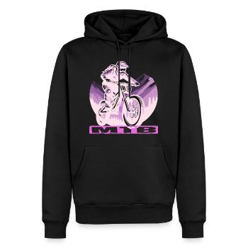 MTB Bike - Men’s Premium Organic Hoodie - black - Front - Nico (187cm)