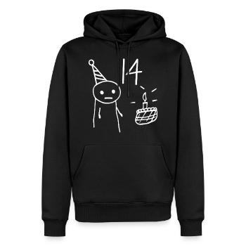 14 Jahre alt - 14. Geburtstag Spaß 14 Jahre alt Geschenk - Männer Premium Bio Hoodie - Schwarz - Vorne - Nico (187cm)