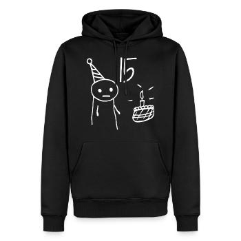 15 ans - Cadeau 15e Anniversaire Amusant 15 ans - Sweat à capuche Premium bio Homme - noir - Devant - Nico (187cm)