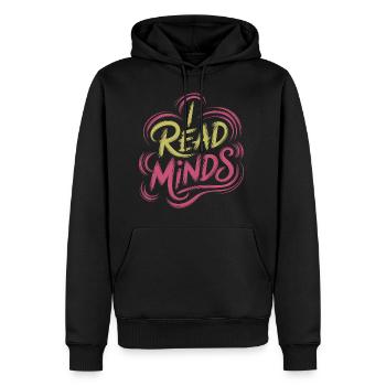 I Read Minds 16 - Männer Premium Bio Hoodie - Schwarz - Vorne - Nico (187cm)