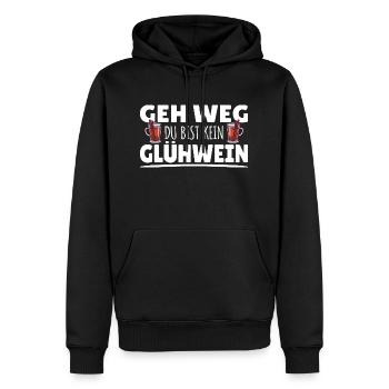 Geh Weg du bist kein Glühwein Spüche Weihnachten - Männer Premium Bio Hoodie - Schwarz - Vorne - Nico (187cm)