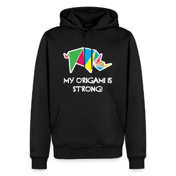 My Origami is Strong - Männer Premium Bio Hoodie - Schwarz - Vorne - Nico (187cm)