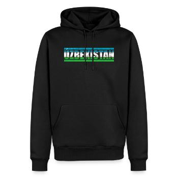 Ouzbékistan - Sweat à capuche Premium bio Homme - noir - Devant - Nico (187cm)