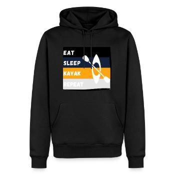 MANGER DORMIR KAYAK RÉPÉTER - Sweat à capuche Premium bio Homme - noir - Devant - Nico (187cm)