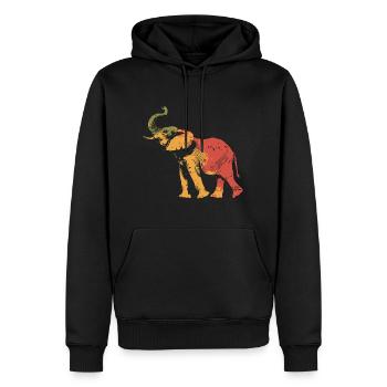 Bunter Elefant Silhouette in Vintage Farben - Männer Premium Bio Hoodie - Schwarz - Vorne - Nico (187cm)