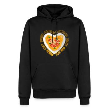 Statt Sorgen Nudeln machen - Männer Premium Bio Hoodie - Schwarz - Vorne - Nico (187cm)