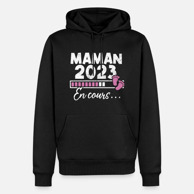 Maman 2023 En Cours - Sweat à capuche Premium bio Homme - noir