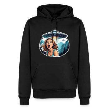 UFO Invasion Alien Abduction Horror - Men’s Premium Organic Hoodie - black - Front - Nico (187cm)