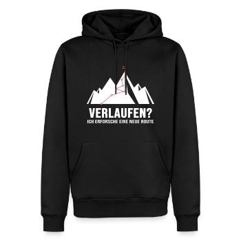 Bergwandern Gratwanderung Weglos Alpin Bergweg - Männer Premium Bio Hoodie - Schwarz - Vorne - Nico (187cm)