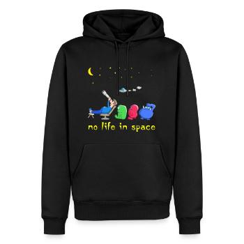 Drôles d'Aliens - Sweat à capuche Premium bio Homme - noir - Devant - Nico (187cm)