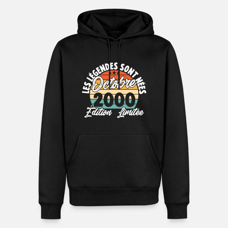 Cadeau Les légendes sont nées en Octobre 2000 - Sweat à capuche Premium bio Homme - noir