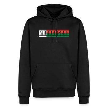 Madagascar - Sweat à capuche Premium bio Homme - noir - Devant - Nico (187cm)
