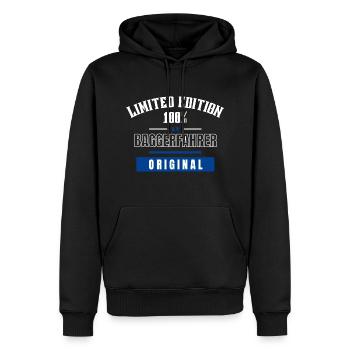 Édition limitée 100% - Pilote d'excavatrice - Original - Sweat à capuche Premium bio Homme - noir - Devant - Nico (187cm)