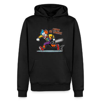 Joyeux clowns d'Halloween - Sweat à capuche Premium bio Homme - noir - Devant - Nico (187cm)