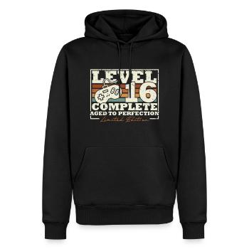16 Geburtstag Level 16 Complete 16 Jahre Geschenk - Männer Premium Bio Hoodie - Schwarz - Vorne - Nico (187cm)