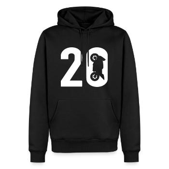 20 Biker Motorrad 20 - Männer Premium Bio Hoodie - Schwarz - Vorne - Nico (187cm)