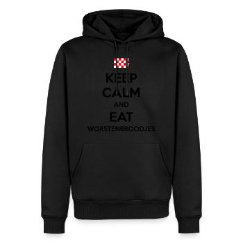 AVM - BEHALTEN SIE RUHE - WURSTBROTE B. - Männer Premium Bio Hoodie - Schwarz - Vorne - Nico (187cm)