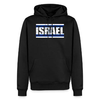 Israël - Sweat à capuche Premium bio Homme - noir - Devant - Nico (187cm)
