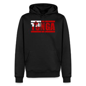 Tonga - Männer Premium Bio Hoodie - Schwarz - Vorne - Nico (187cm)