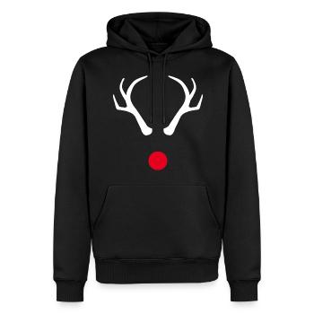 Rennes Nez Rouge Noël - Sweat à capuche Premium bio Homme - noir - Devant - Nico (187cm)