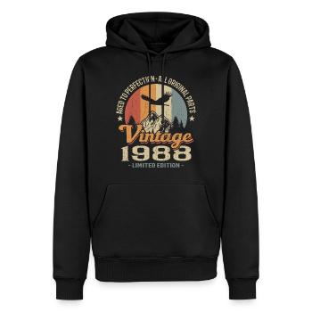 Vintage Retro Jahrgang 1988 Original - Männer Premium Bio Hoodie - Schwarz - Vorne - Nico (187cm)