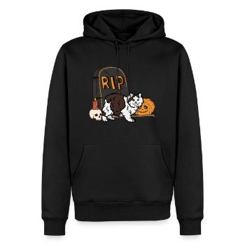 Cymric Halloween Katze - Männer Premium Bio Hoodie - Schwarz - Vorne - Nico (187cm)
