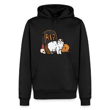 Süße Schottische Faltohrkatze Halloween Katze - Männer Premium Bio Hoodie - Schwarz - Vorne - Nico (187cm)