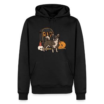 Mignon chien suédois Vallhund Halloween Costume - Sweat à capuche Premium bio Homme - noir - Devant - Nico (187cm)