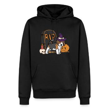Mignon Beagle Chien d’Halloween - Sweat à capuche Premium bio Homme - noir - Devant - Nico (187cm)