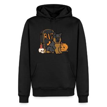 Mignon berger allemand Halloween Costume Chien - Sweat à capuche Premium bio Homme - noir - Devant - Nico (187cm)