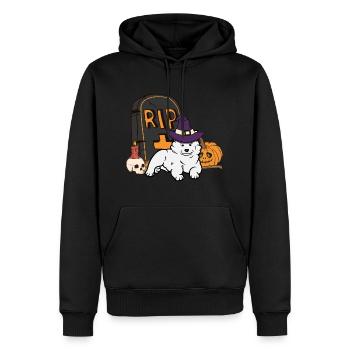 Süßer Samojede Halloween Hund - Männer Premium Bio Hoodie - Schwarz - Vorne - Nico (187cm)