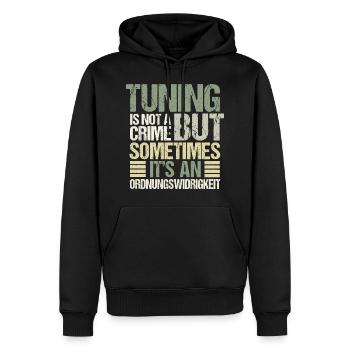 Tuning is not a Crime but Sometimes... - Männer Premium Bio Hoodie - Schwarz - Vorne - Nico (187cm)