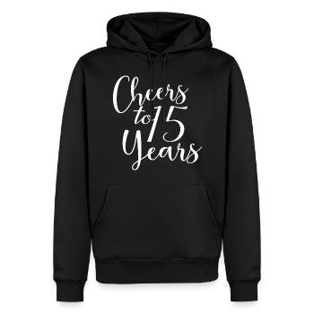 Vive le 15e anniversaire de 15 ans - Sweat à capuche Premium bio Homme - noir - Devant - Nico (187cm)
