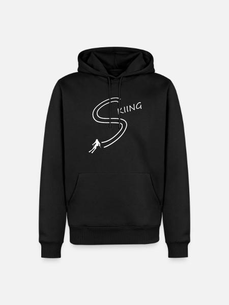 skiing Ski fahres - Männer Premium Bio Hoodie - Schwarz