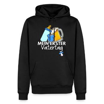 Mein erster Vatertag Junge Geschenk - Männer Premium Bio Hoodie - Schwarz - Vorne - Nico (187cm)