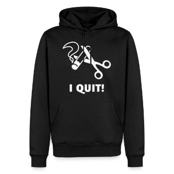 Ich kündige! (Ex-Raucher / Rauchen aufhören / Weiß) - Männer Premium Bio Hoodie - Schwarz - Vorne - Nico (187cm)