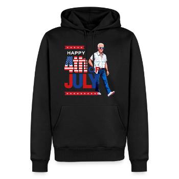 Hilarious 4th of July Celebration: Funny Joe Biden - Men’s Premium Organic Hoodie - black - Front - Nico (187cm)