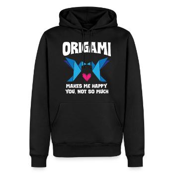Origami Makes Me Happy - Männer Premium Bio Hoodie - Schwarz - Vorne - Nico (187cm)