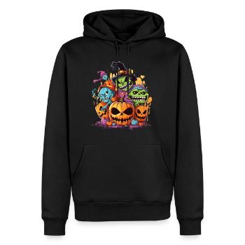 Halloween Monster Zombie Gruselig Horror Kostüm - Männer Premium Bio Hoodie - Schwarz - Vorne - Nico (187cm)