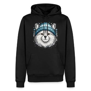 Ein Haustier in einem winterlichen Klima. - Männer Premium Bio Hoodie - Schwarz - Vorne - Nico (187cm)