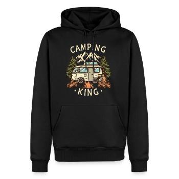 Camping Kingsize-Bett - Männer Premium Bio Hoodie - Schwarz - Vorne - Nico (187cm)