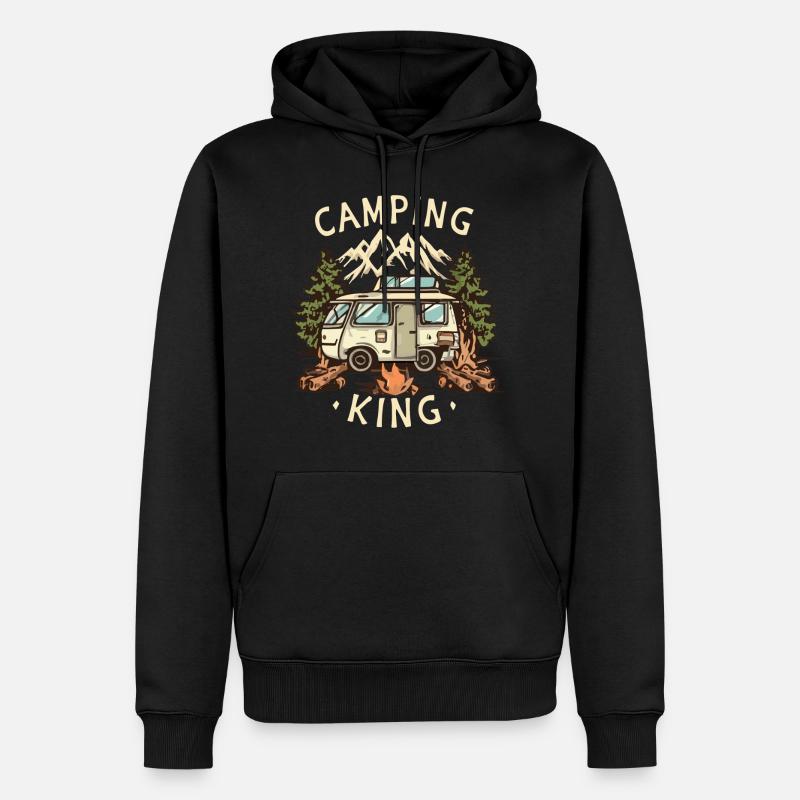 Camping King - Sweat à capuche Premium bio Homme - noir