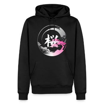 Japan moderne enso-Rose - Männer Premium Bio Hoodie - Schwarz - Vorne - Nico (187cm)