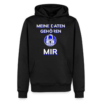 Meine Daten gehören mir - Blau - Männer Premium Bio Hoodie - Schwarz - Vorne - Nico (187cm)
