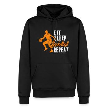 Joueur de basket-ball Eat Sleep Joueur de basket-ball - Sweat à capuche Premium bio Homme - noir - Devant - Nico (187cm)