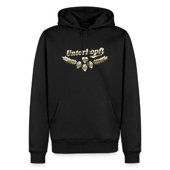 Lustiger Biertrinker Spruch Unterhopft - Männer Premium Bio Hoodie - Schwarz - Vorne - Nico (187cm)