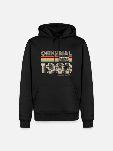 Original 1983 Jahrgang Vintage Geburtstag Retro - Herre Premium økologisk hoodie - sort