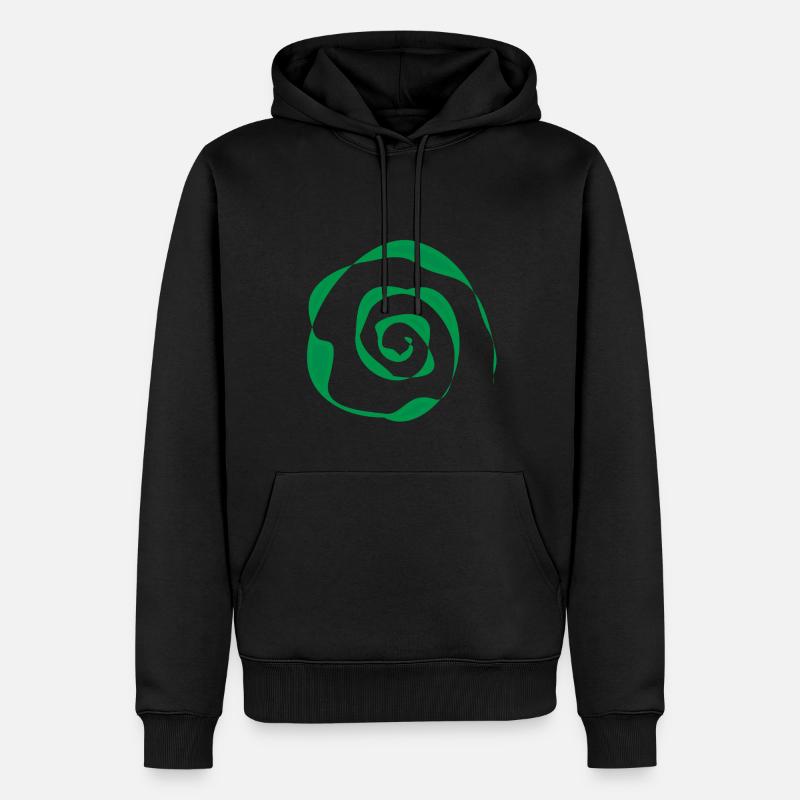 spirale verte - Sweat à capuche Premium bio Homme - noir