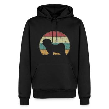 Havaneser Hunde Dad Vintage Silhouette - Männer Premium Bio Hoodie - Schwarz - Vorne - Nico (187cm)